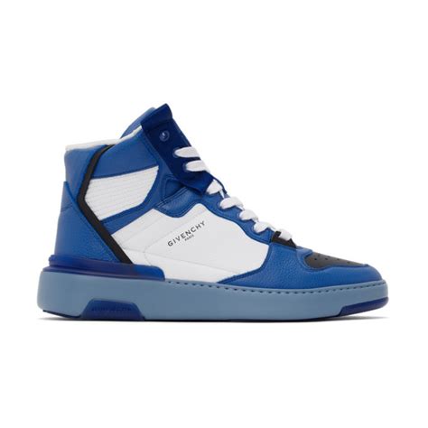 givenchy sneaker blue|Givenchy wing high top sneakers.